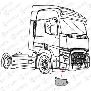 گوشه سپر راست - پلاستیک سفید - PP6 - جنس درجه یک